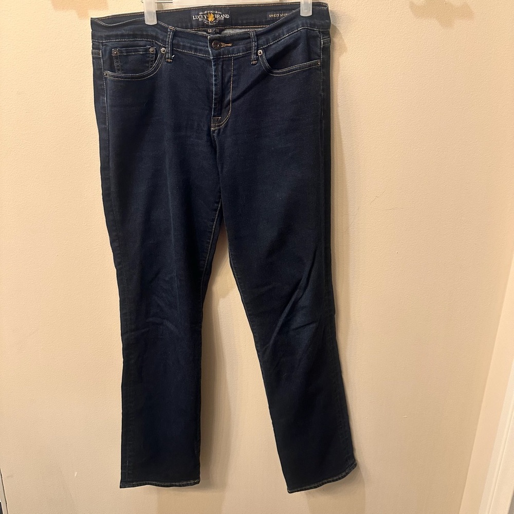 Lucky Brand Women's Sweet Straight Dark Wash Mid Rise Jeans Size 12 / 31